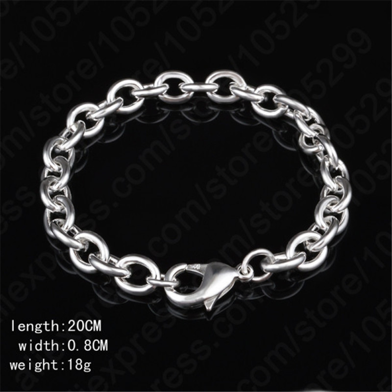 Einfache Kette Armband Schmuck Für Frauen Männer 925 Sterling Silber Armreifen Top Geburtstag PArty Zubehör Einzelhandel