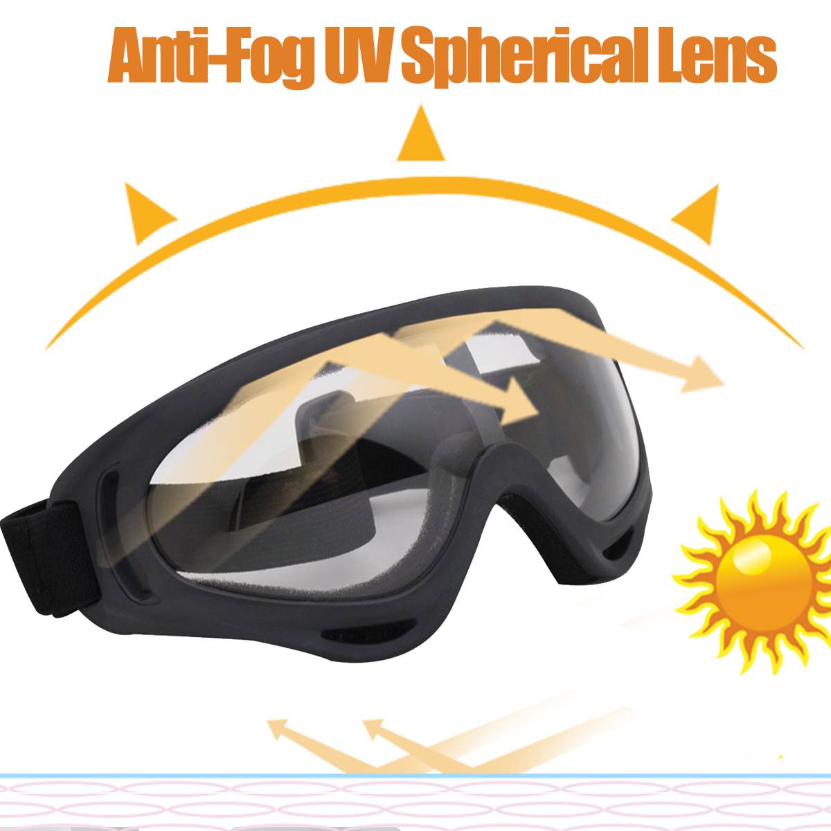 Unisex sikkerhedsbriller øjenbeskyttelse briller anti-dug skibriller vindtætte beskyttelsesbriller beskyttende anti dug briller