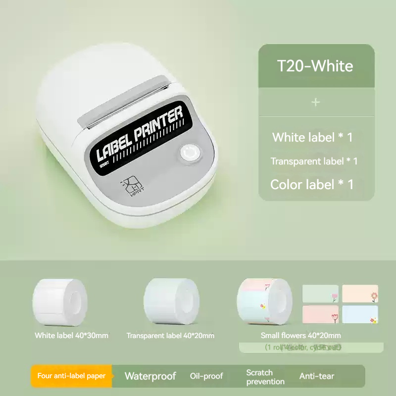 HPRT T20 Intelligent Label Printer Thermal Sensitive Long Battery Life Handheld Portable Bluetooth Pocket Label Machine Custom: Blue