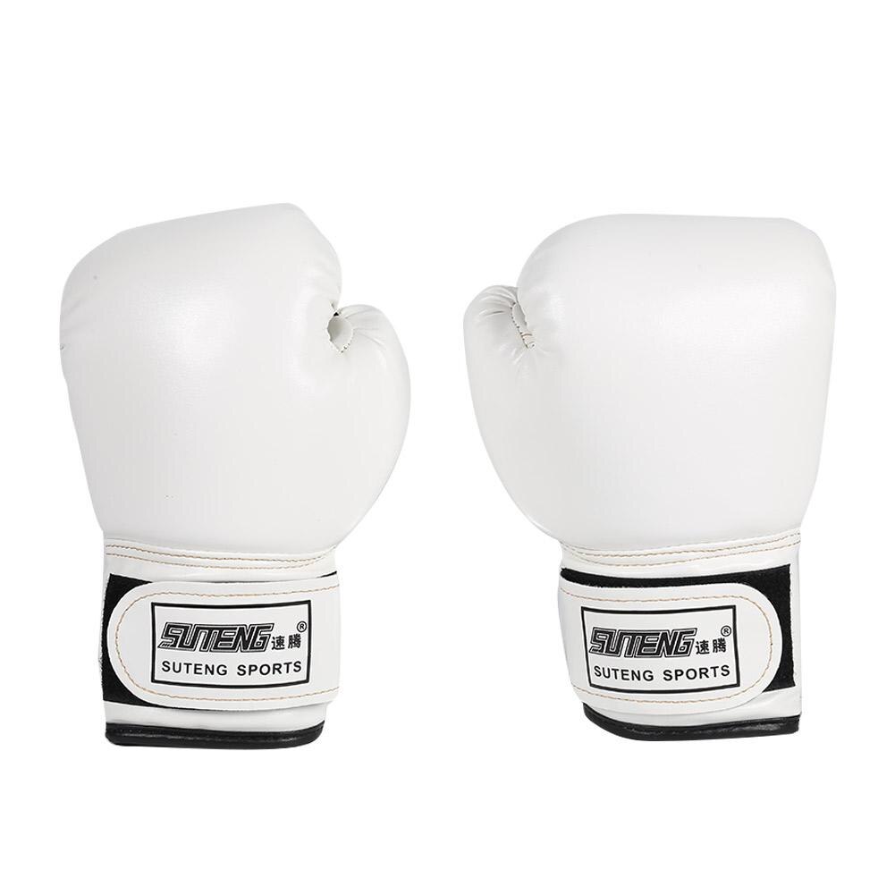 2 Stuks Boxing Training Vechten Handschoenen Lederen Kid Sparring Kickboksen Handschoenen Kids Sport Apparatuur Ponsen Karate Kickboxing: WHITE