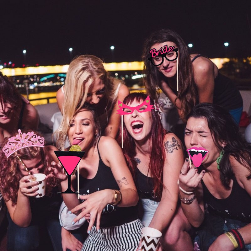 Wedding Party Photo Booth Props Mask Hat Mustache Lip Shape Photobooth Props for Bridal Shower Marriage Party Funny Decoration.8