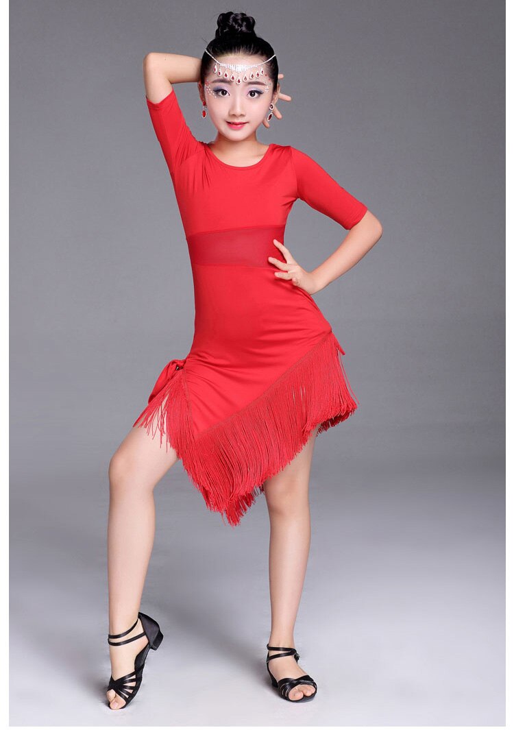Vestido de baile latino para niños, novedad de , Swing Dance, con flecos, Tango, Salsa, salón, vestidos infantiles para niñas, competición de disfraces