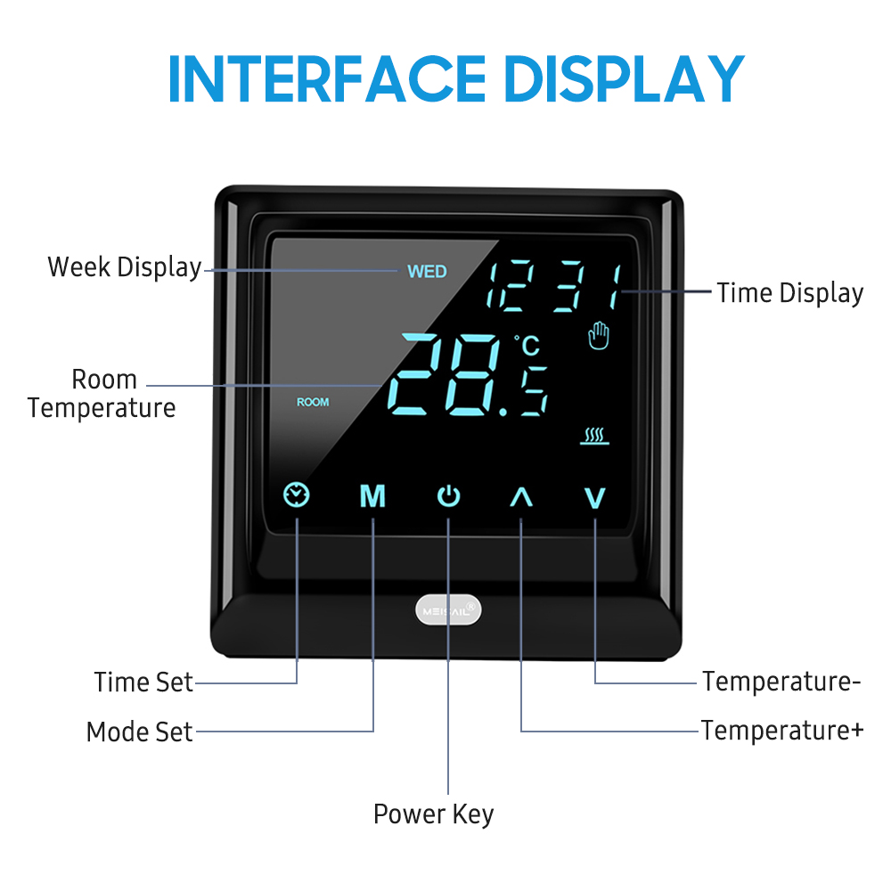 Wi-Fi Smart Thermostat 16A Temperature Controller APP Remote Control Weekly Circulation Programmable Electric Underfloor Heating