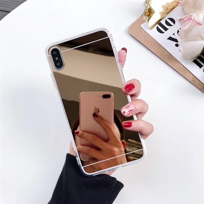 Luxury Mirror Case For Oppo A1k Cases Silicon Hard PC Protective Phone Bumper Realme 3 Pro Realme 5 Realme C2 Cover Coque Fundas: For Oppo realme C2 / Gold Case