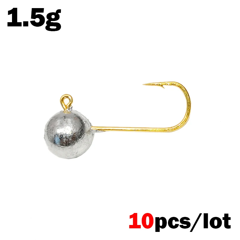 OUTKIT 10pcs Mini Jig Head Hook Rockfish Exposed Head Hook Barbed Hook Trout Soft Worm Lure Jig Fishing Hook Fishing Tackle: 6 / WHITE