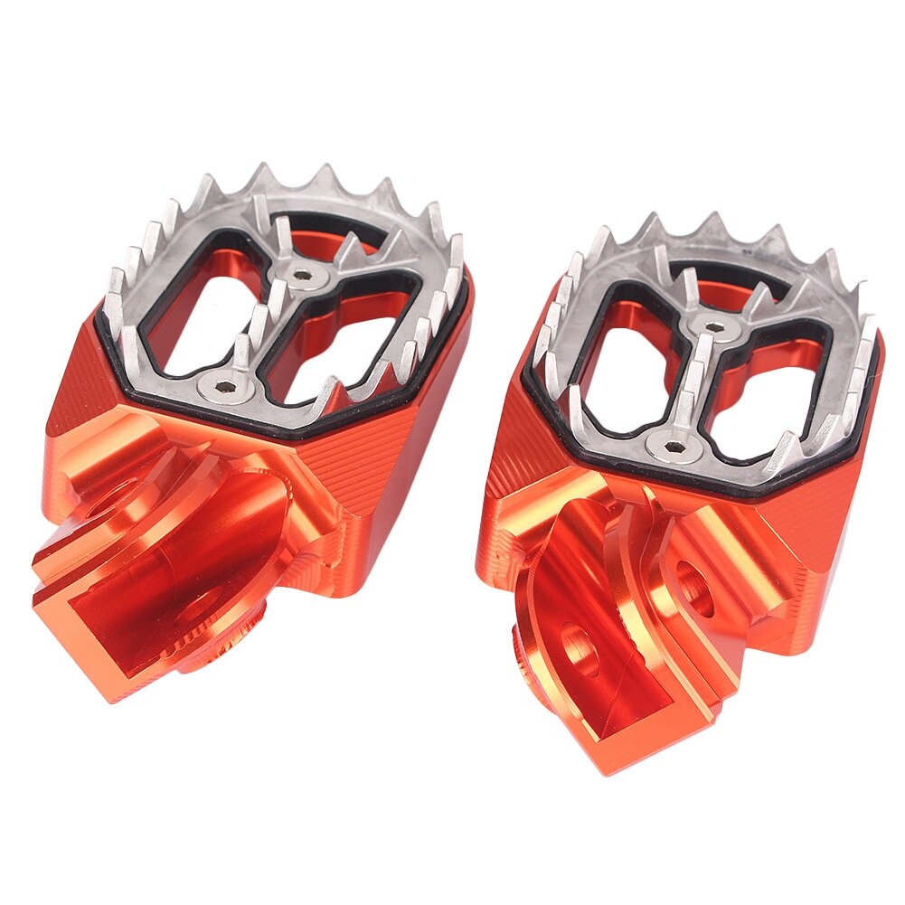 Scherpe Tanden Cnc Motorbike Dirt Bike Racing Voetsteunen Footpegs Voetsteunen Voor Ktm Husqvarna 85cc-530cc 2005: Oranje