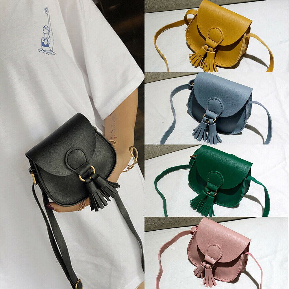 7 Colors Newest Children Girls Small Shoulder Bag Kids Sweet PU Leather Waist Bag Crossbody Handbags