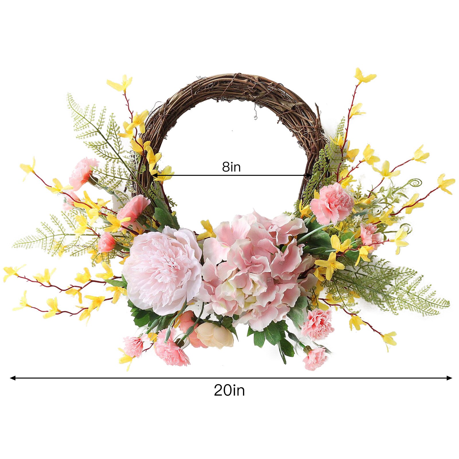 Flower Wreath Natural Rattan Wreath DIY Crafts Wedding Decoration For Home Door Hanging Christmas Wreaths Flower Easter Decor: 4