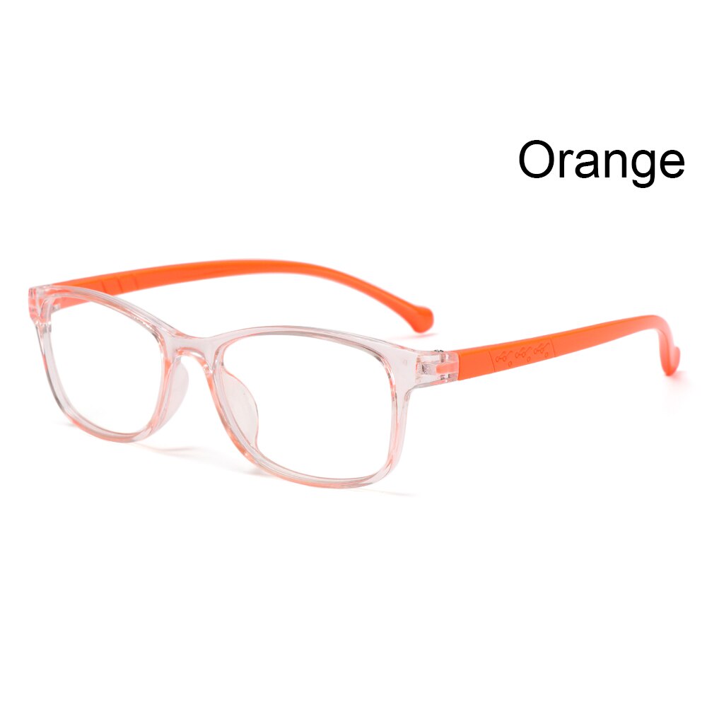 1 Pc Kids Anti-Blue Light Glasses Boys Girls Computer Eye Protection Eyeglasses Ultra Light Frame Student Online Classes Eyewear: Orange
