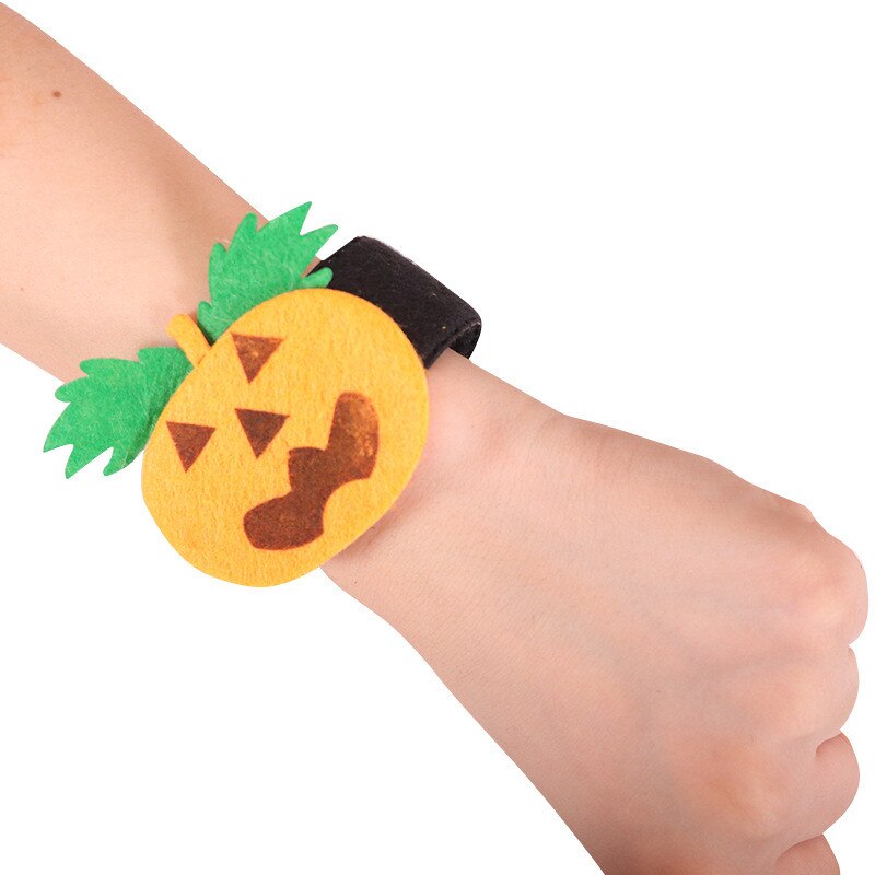 1 pièces Halloween chauve-souris citrouille araignée blanc fantôme noir fantôme tête de crâne Snap anneau Bracelet fantôme Festival fête décoration: 04