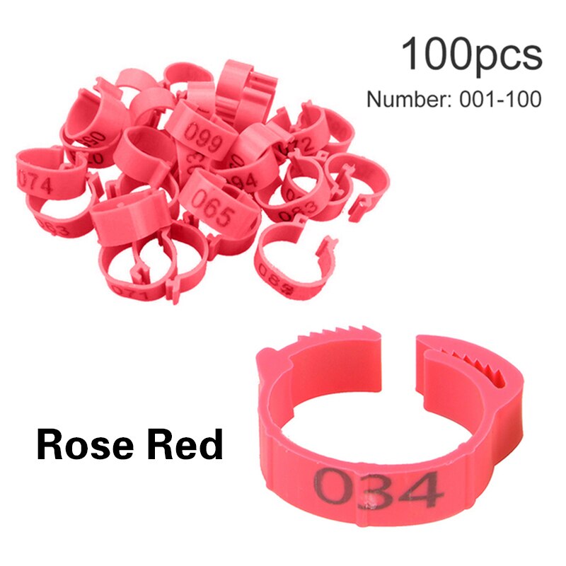 100pcs Chicken feet ring poultry legs without digital label buckle plastic duck and goose farm equipment adjustable size: 1