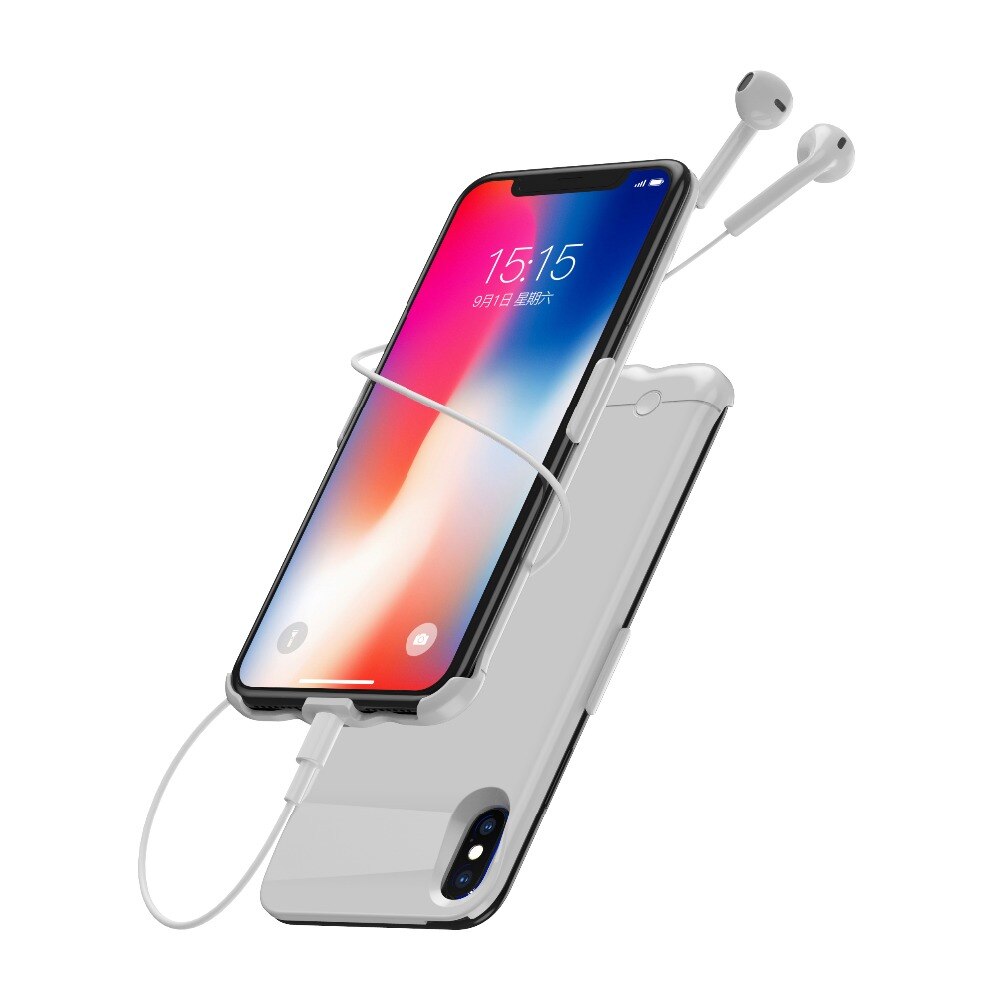 Funda de batería para iPhone 11 Pro, XS, Max, XR, X, XS, cargador portátil de 5200mAh, funda de batería externa de respaldo
