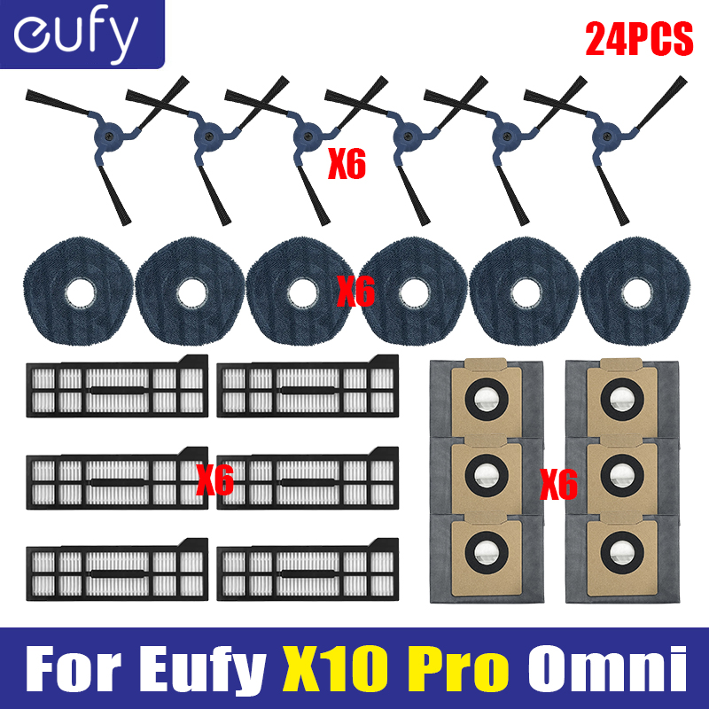 Piezas de repuesto para Eufy X10 Pro Omni, accesorios, filtro de Cepillo Lateral de rodillo, paño de mopa, almohadillas, bolsa de polvo, pieza de aspiradora: Naranja