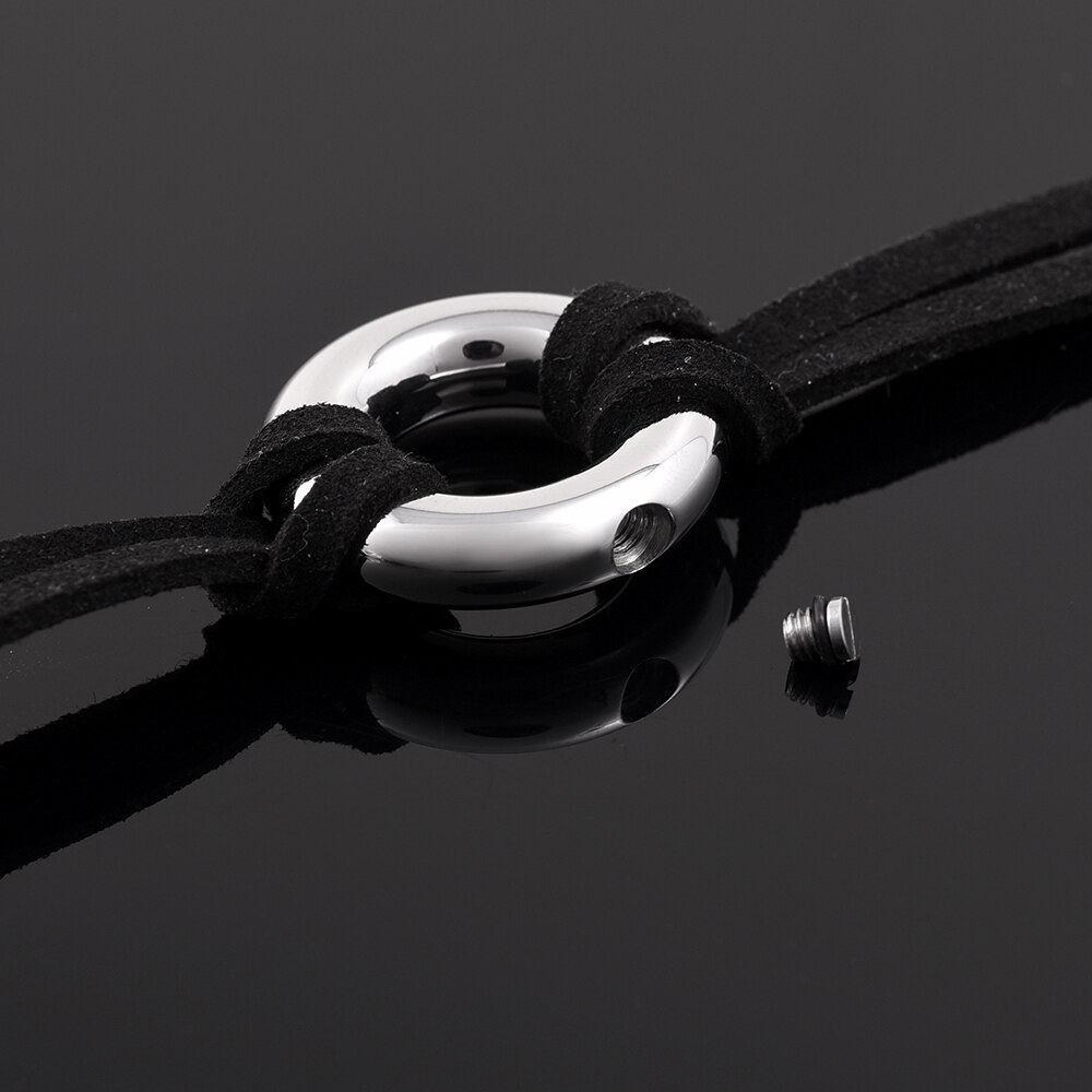 IJB5103 Kühlen männer kremationsasche halter armband mit schwarz seil kreis charme edelstahl urne andenken schmuck