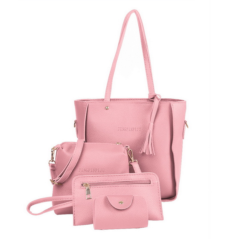 Sac 3 pièces femmes sacs à main ensemble sacs à bandoulière en cuir grande capacité Sac fourre-tout décontracté femme gland seau sacs à main et sacs à main: g
