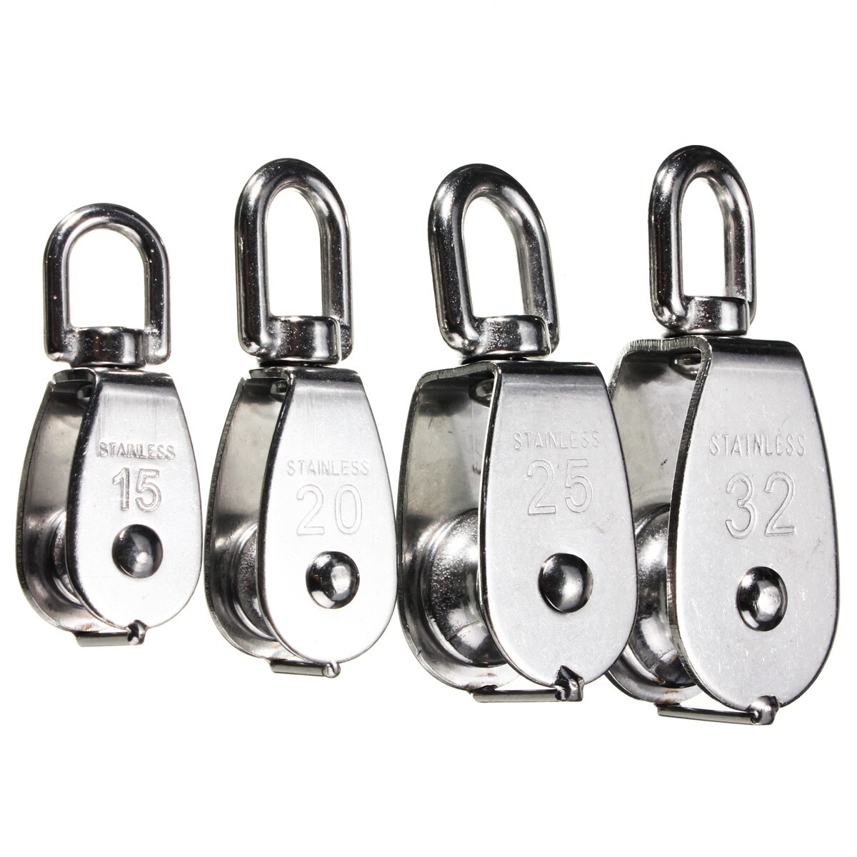 Stainless Steel Pulley M15/M20 M25 M32 Single Wheel Swivel Lifting Rope Pulley Set Bearing Lifting Wheel Tools