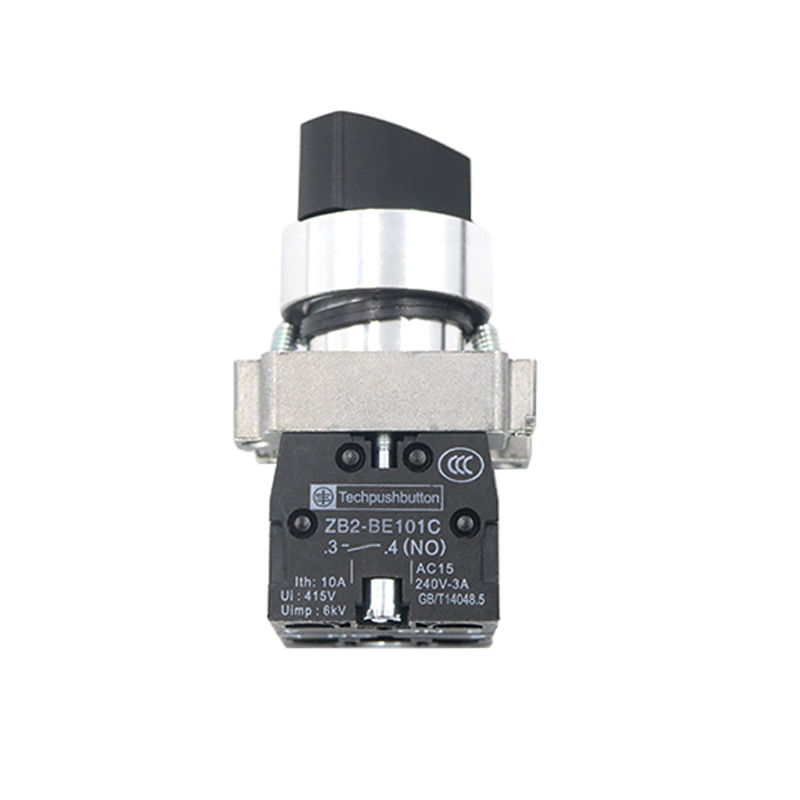 22mm Industrial Selector Switch Knob - 2/3 Position, Self Locking Self Resetting 1NO/1NC/2NO Contacts - XB2-BD Series BD21 BD23