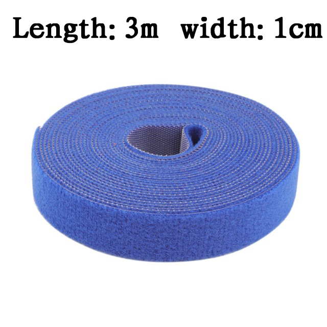 1Pc Plastic Nylon Kabelbinders Manager Winder Kabel Clip Ties Klittenband Lint Draad Strap Seals Office Desktop Management: Blue 3mX1cm