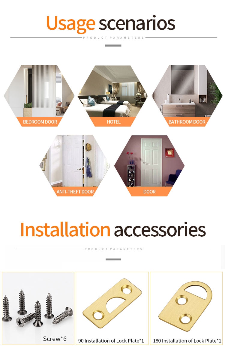 JZPNEG universal latch latch safety sliding door lock door bolt pure copper with screw latch