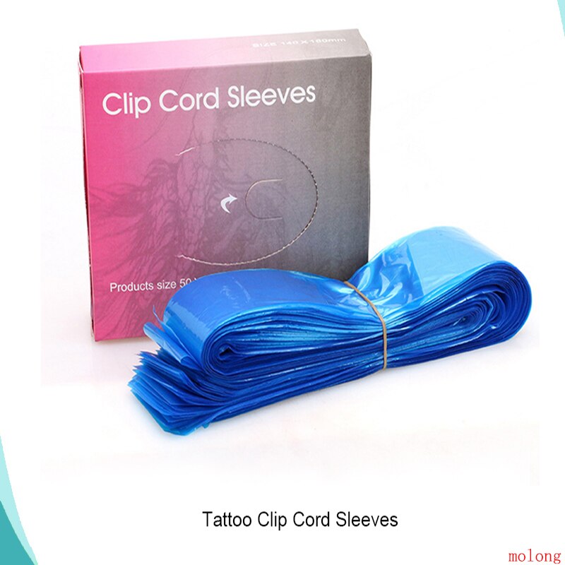 125 st/förpackning engångsblå tatueringsklämma sladd ärmar väskor täcker väskor för tatuering maskin tatuering tillbehör permanent makeup 80*5c