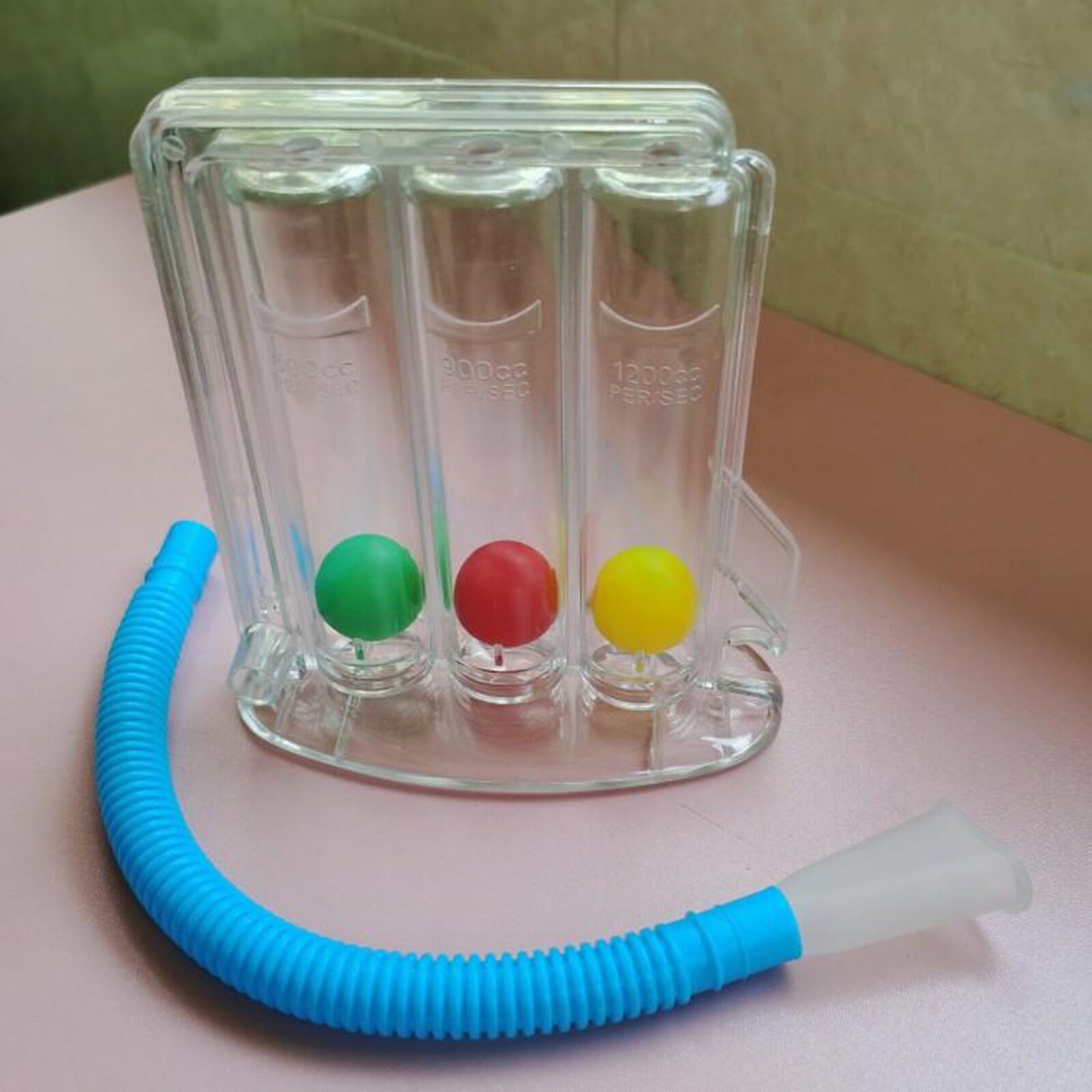 3- kugle dyb vejrtrækning motionist lunge dyb indånding træner incitament spirometer spirometri ånde målesystem