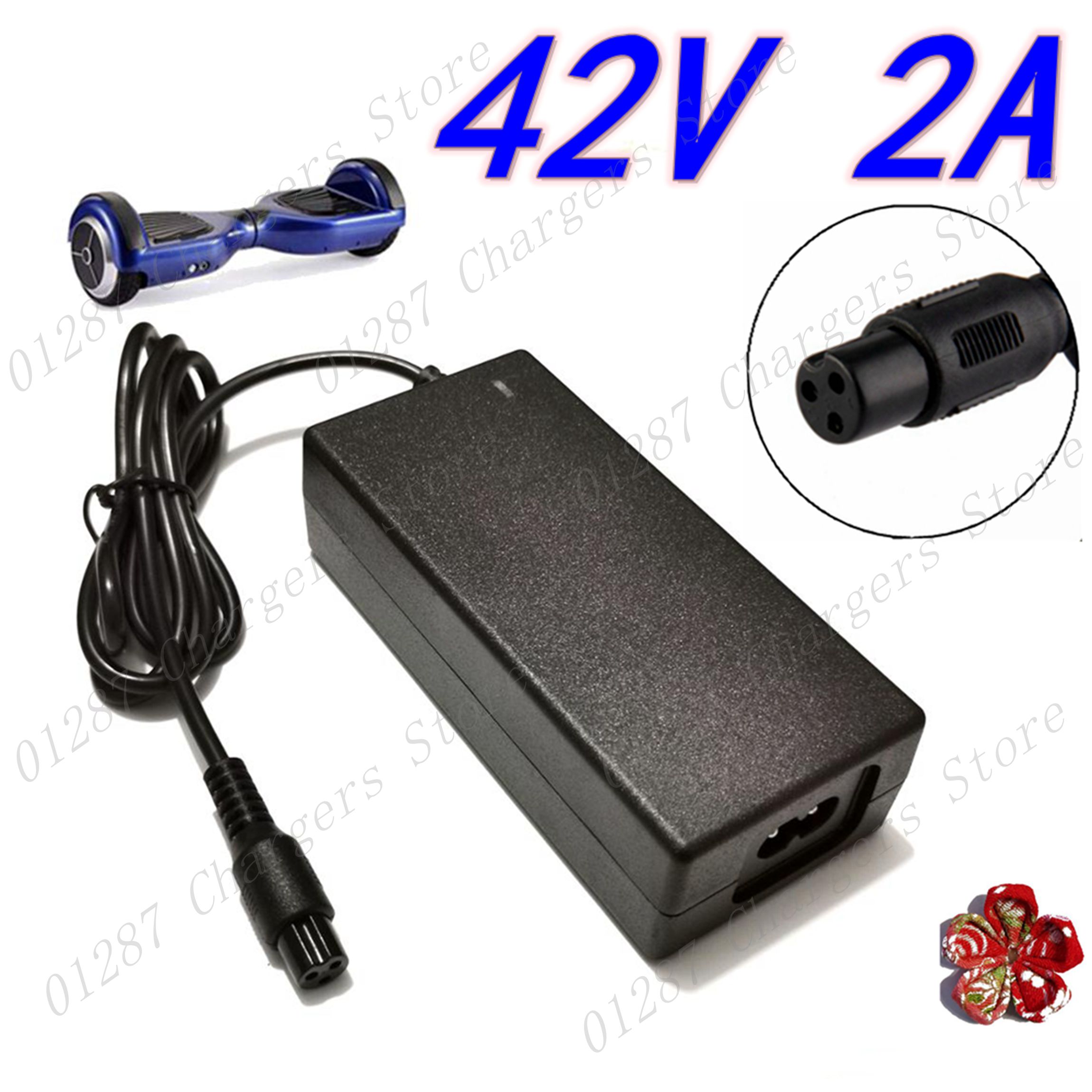 42V 2A Universal Battery Charger, UK/EU/US/AU Plug，100-240VAC Power Supply for Self Balancing Scooter hoverboard charger
