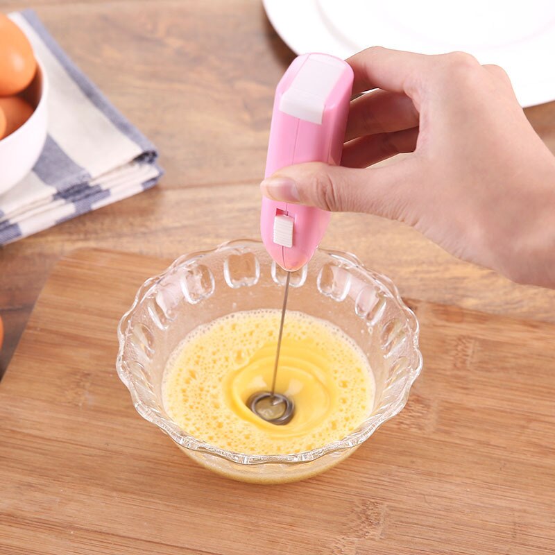 Mini Elektrische Koffie Blender Handheld Eggbeater Bubble Drank Roer Bar Creatieve Elektrische Garde Elektrische Koffie Mixer Melk Garde: pink