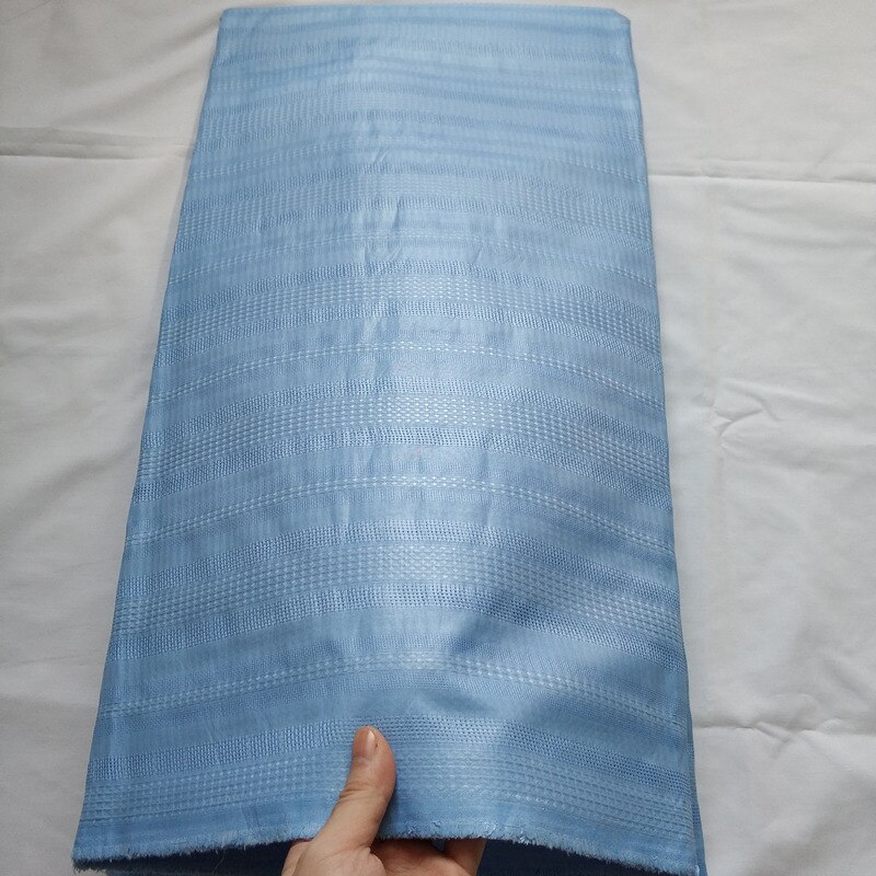 African Nigerian Atiku lace for man cloth atiku fabric 100% cotton 5 yards per piece: sky blue 4