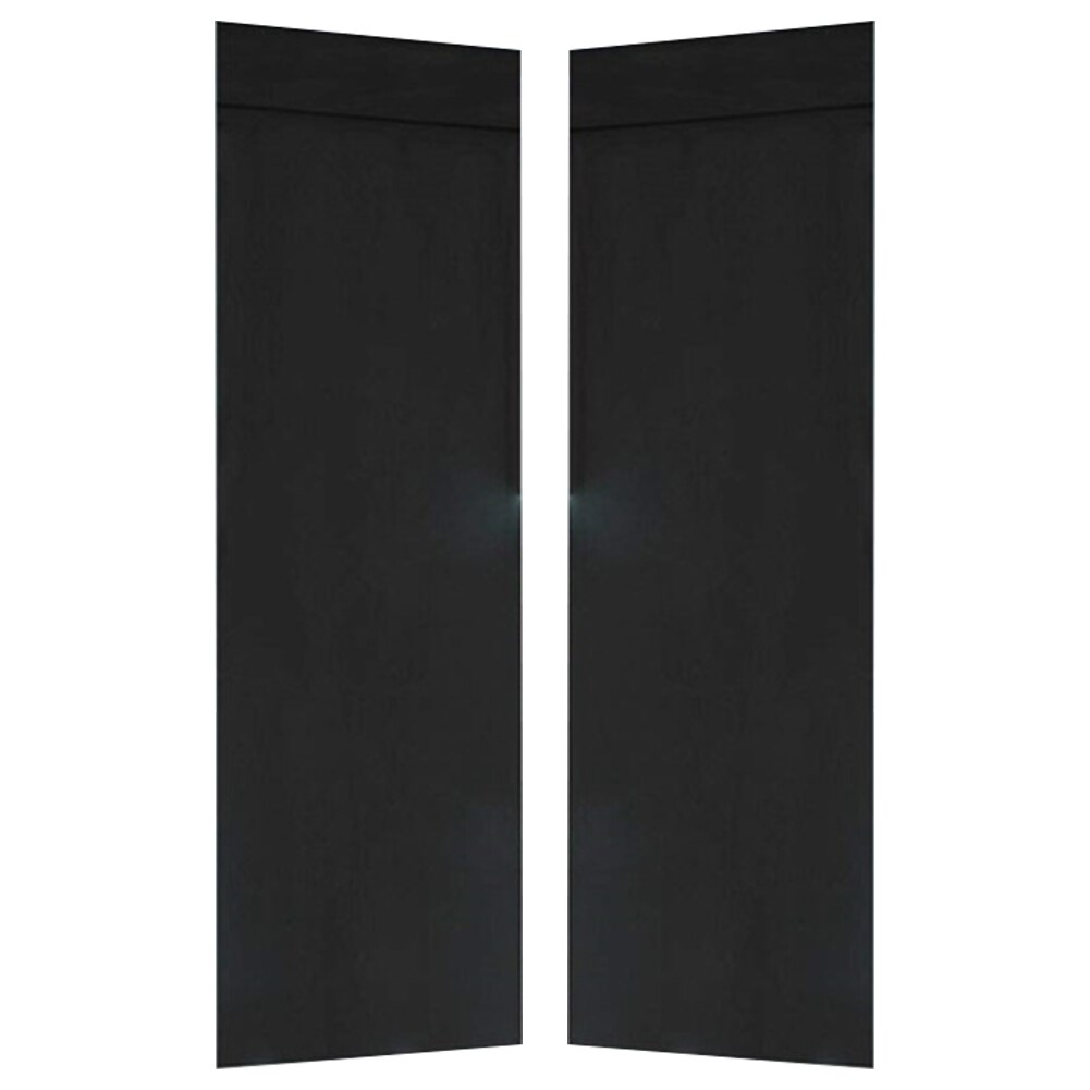 2pcs Decorative Magic Sticker Bedroom Blackout Drapes French Door Curtain Panel Privacy Protection Window Living Room Home: Black