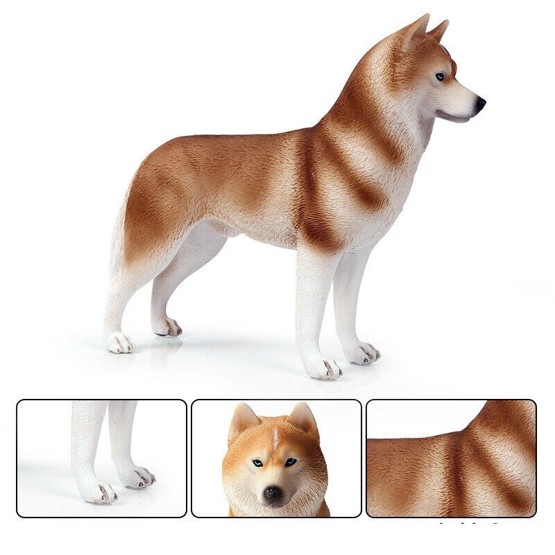 17CM Husky Figure Solid Simulation Animal Model Siberian Husky Ornaments Horse Figurines Action Figures Collection Kids Toys