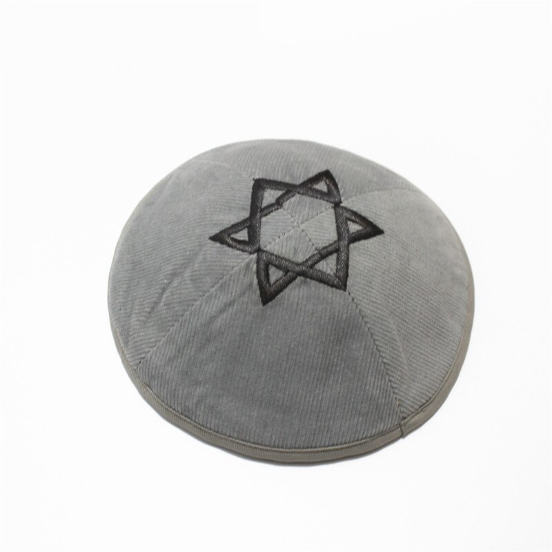 Effen Fluwelen Joodse Kippot Skullies Mutsen Joodse Cap: Army Green