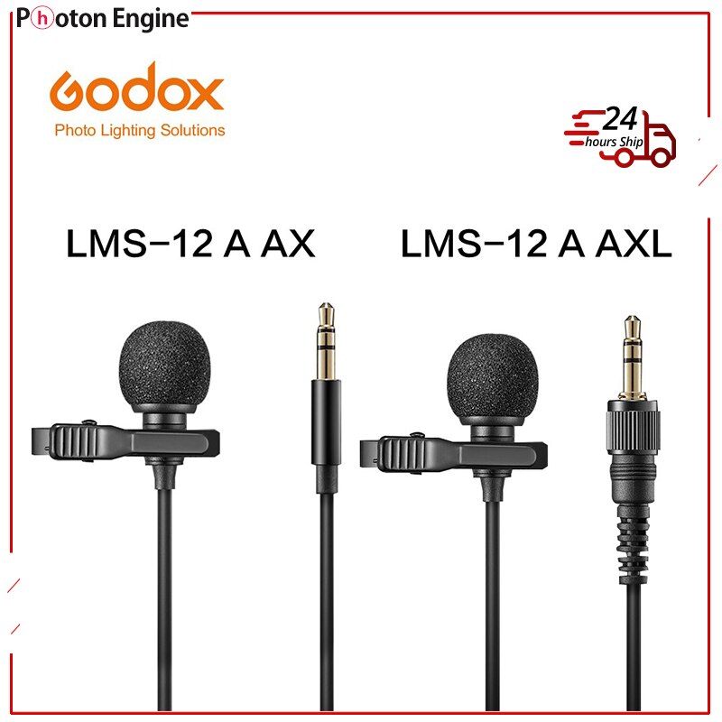 Godox lms -12a ax axl omnidirektionales lavalier-mikrofon, kompatibel mit drahtlosen mikrofonsystemen und geräten mit 3.5mm trs