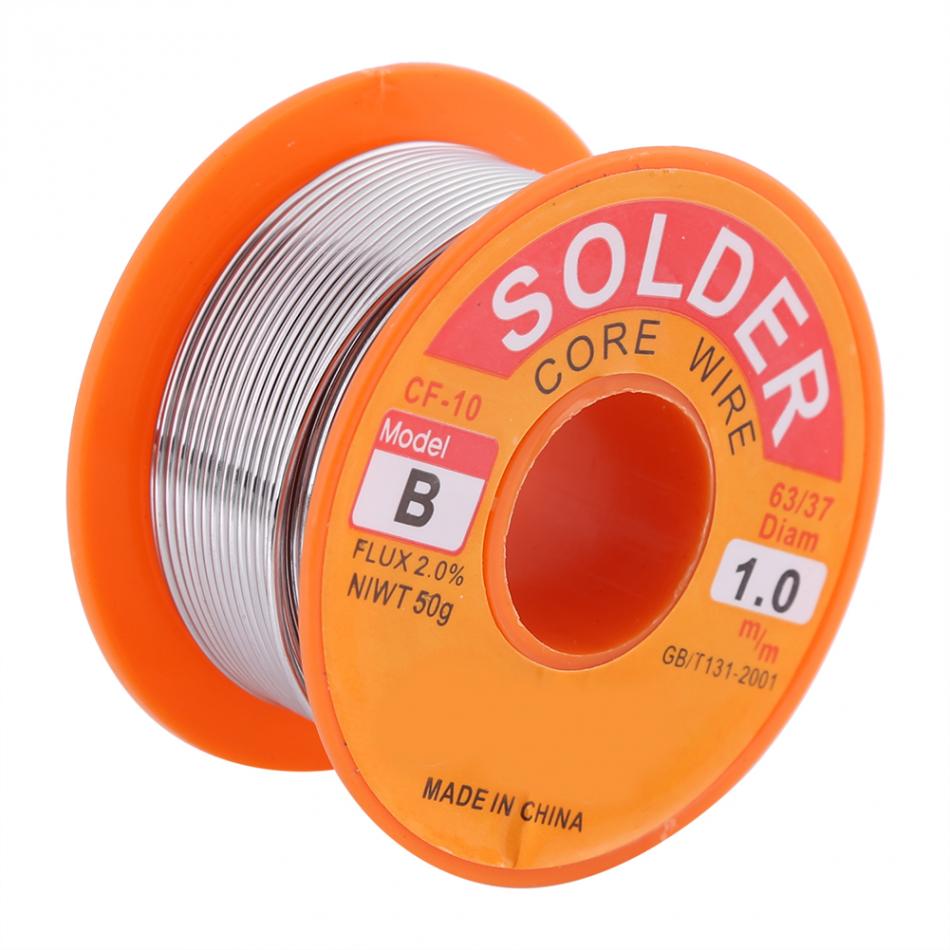 Walfront Solderen Draad 63/37 Hars Kern Soldeer Flux 2% Tin Soldeerbout Lassen Wire Reel 0.6/0.8/1.0Mm 50Gsolder Draad