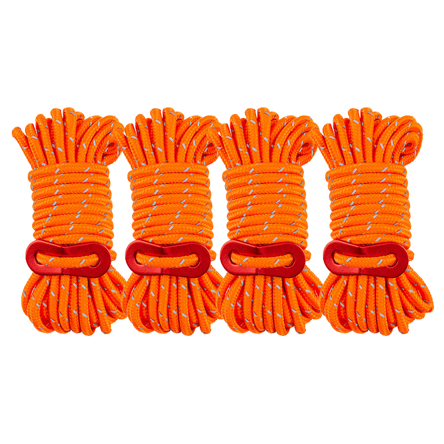 Cuerdas de Guylines para acampada, lona para tienda de campaña, escalada, senderismo, mochilero, líneas de Guy al aire libre, cuerdas para tienda, cuerda ligera para acampar: naranja