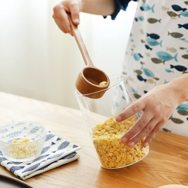 Japansk bøg hele træ lige håndtag ske ske lang håndtag miso suppe krydderier træske bestik
