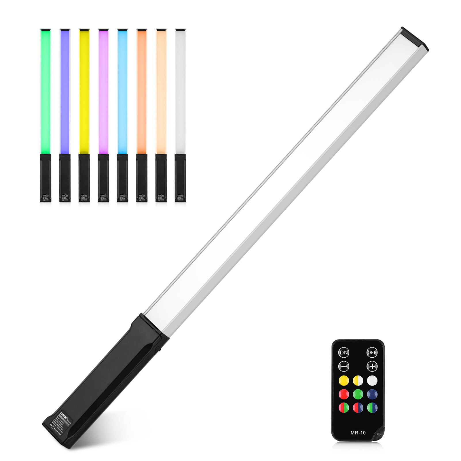 RGB Handheld LED Light Wand Rechargeable Photography Light Stick 10 Lighting Modes 12 Brightness Levels 1000 Lumens 3200-5600K