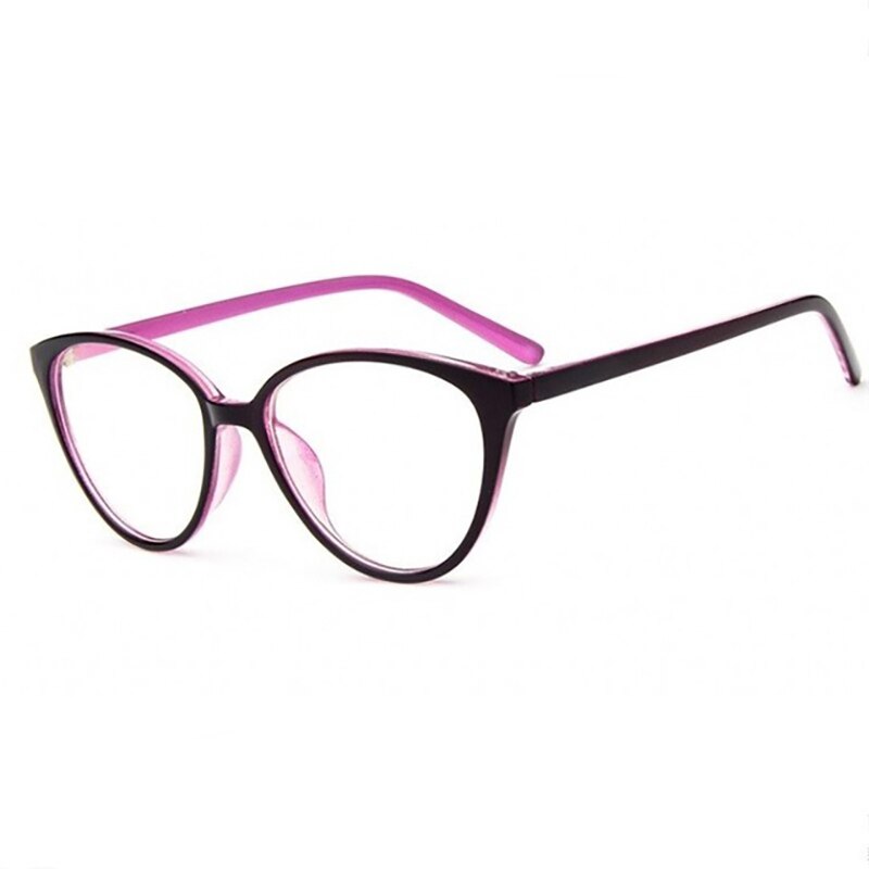 Retro vintage kvinnors glasögonram kvinnliga klar linsmärke optiska glasögon damer flickor nörd svart röd fest: Mörk röd rosa