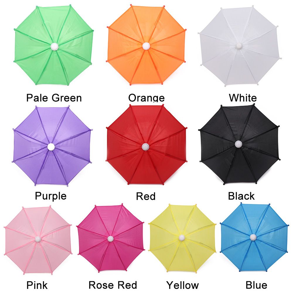 Neue Stil Bunte Kunststoff Mini Regenschirm Regen Getriebe Spielzeug Regenschirm Baby Spielzeug Mädchen Puppe Verschönerung Puppe Kleidung Dekoration