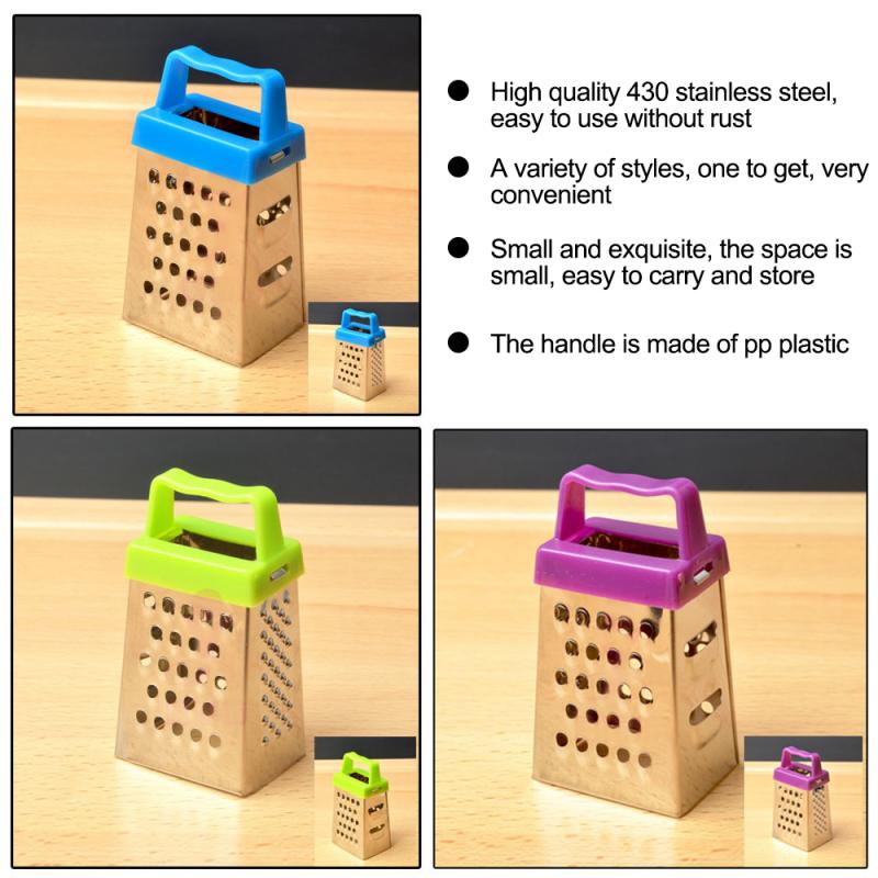 1 stuks mini vierzijdige roestvrijstalen rasp, schaaf, multifunctionele schilsnijder, groente- en aardappelsnijder, kook- en keukengadgets