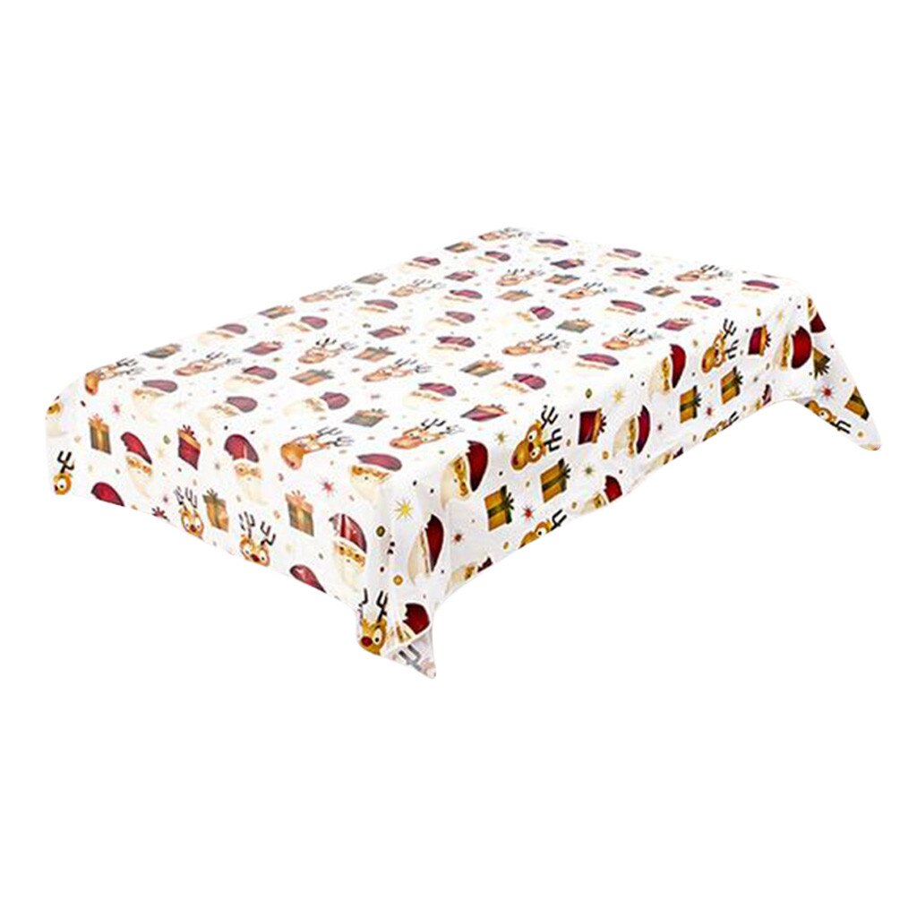 Disposable Merry Christmas Rectangular Printed PVC Cartoon Tablecloth 110*180cm Table Cloth Christmas Decoration PVC Tablecloth: C