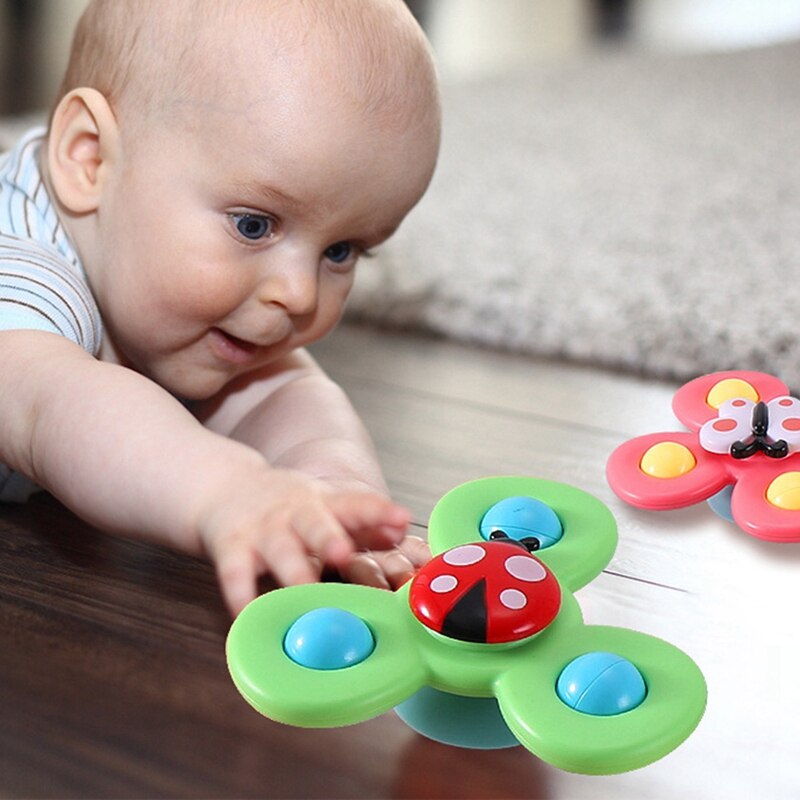 Baby Ring Drie Kleur Sucker Insect Turn Gelukkige Baby Bad Speelgoed
