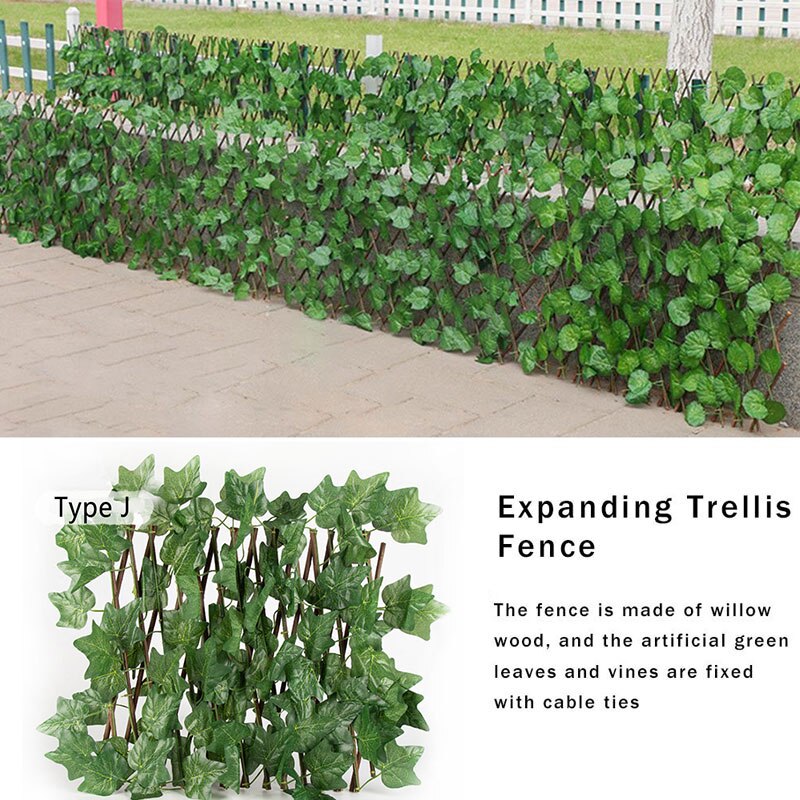 Retractable Fence Artificial Leaf Garden Buildings Expandable Faux Ivy Privacy Fence Rellis Decor Privacy Climbing Frame Decor