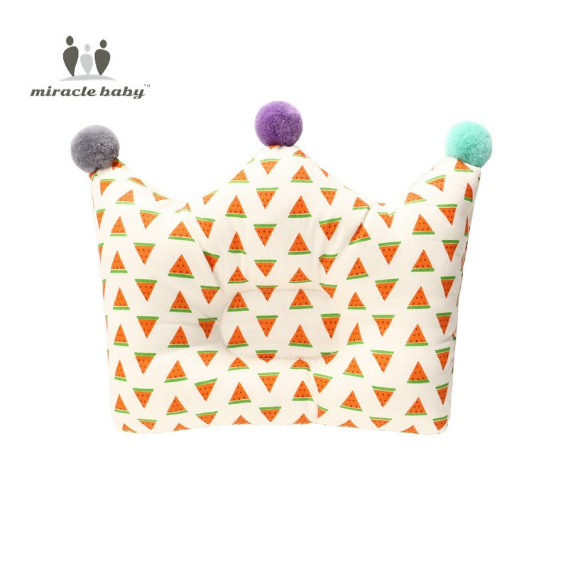 Crown Point Shape Bedding Baby Pillow Cotton Sleeping Pillow Prevent Flat Head Baby Forming Pillow For Newborn Boy Girl: Watermelon