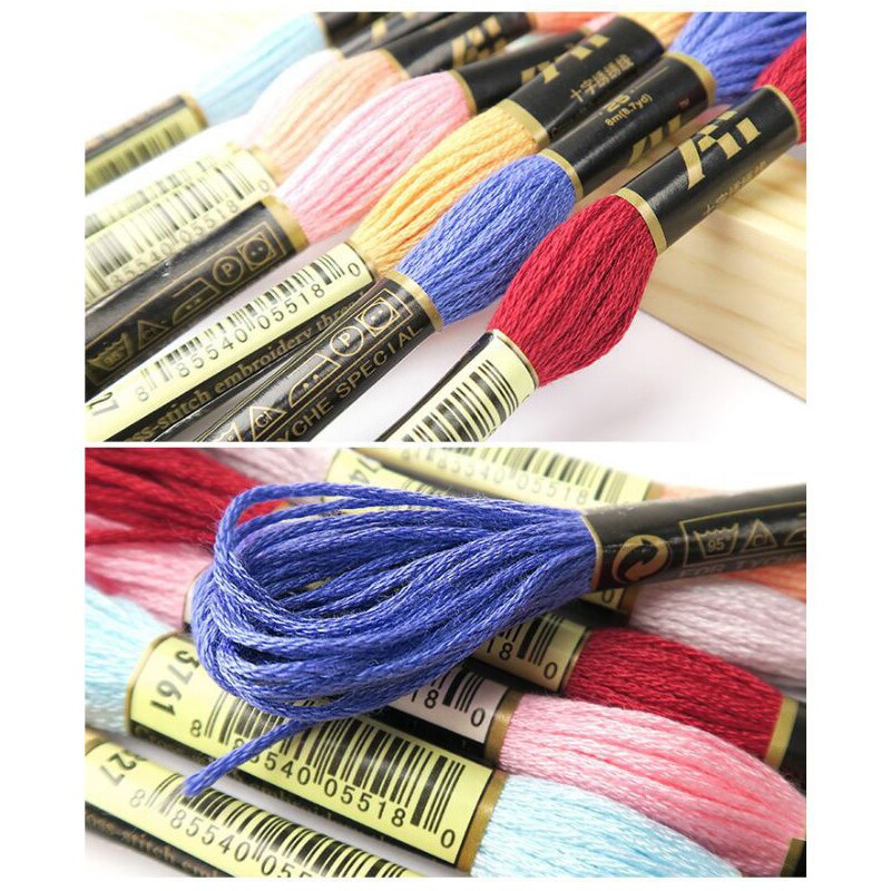50pcs 8 Meters Embroidery DIY Silk line Cross Stitch Cotton Sewing Thread Floss Kit DIY Sewing Tools