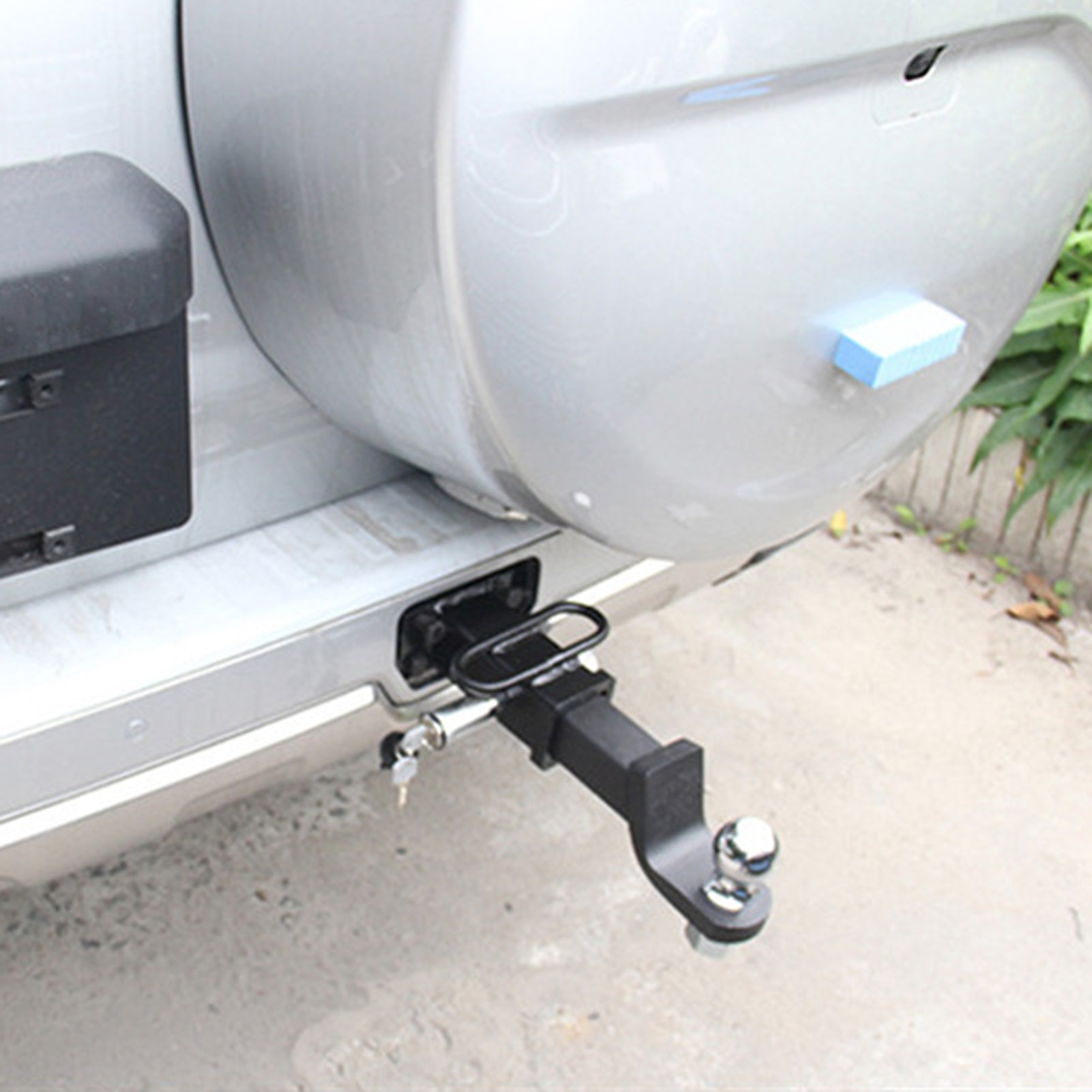 Gancho ajustable para remolque de coche, 2 pulgadas, accesorios modificados, antirrobo, montaje de bola de acero, enganche de guarda