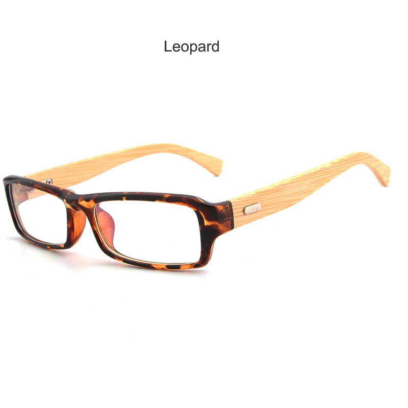 HDCRAFTER-montures de lunettes de Prescription, Grain de bois, monture optique pour myopie, avec lentille transparente, pour hommes et femmes, montures pour lunettes: 6811-Leopard