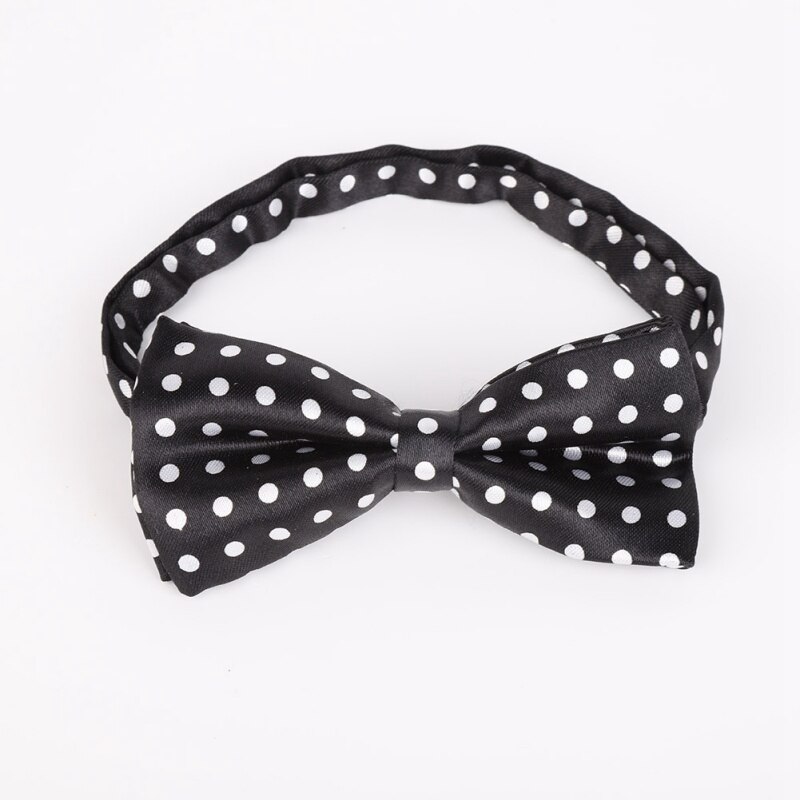 Children's Polka Dot Elastic Band And Students Bow Tie And Necktie Kit 0-15Y Baby Boys And Girls Dress Bow Tie 3pcs