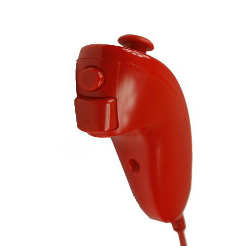 Mando a distancia con Sensor de movimiento rojo + conjunto Nunchuck con cable para consola Nintendo Wii