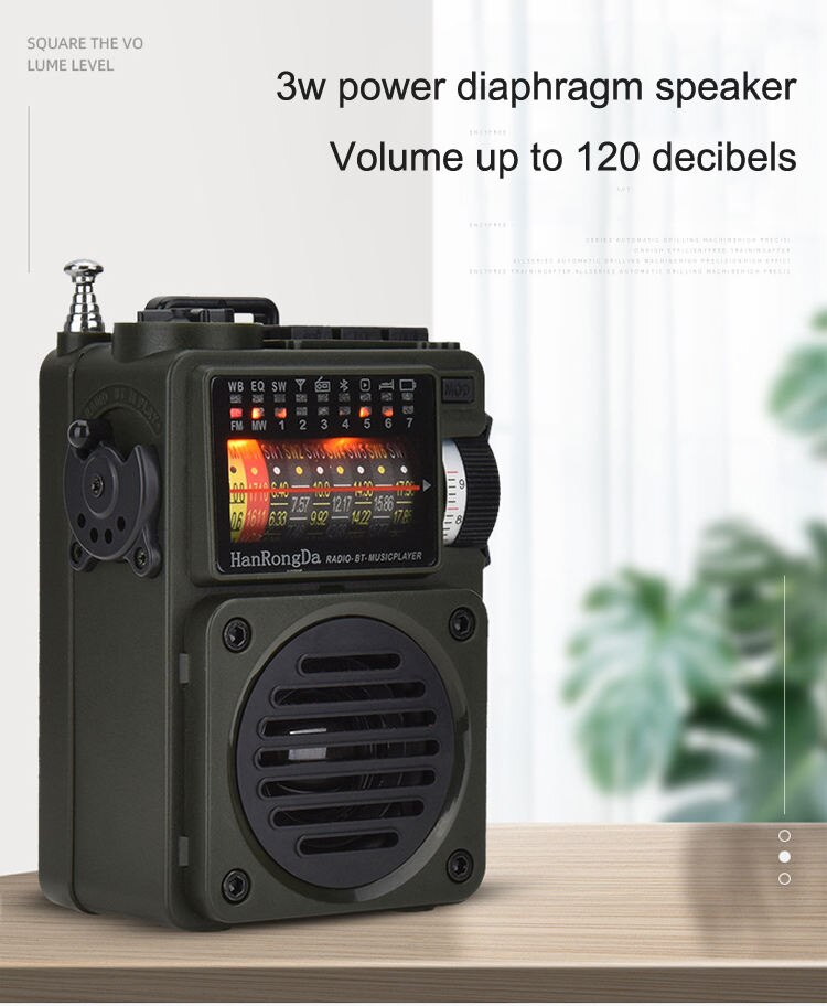 Hrd 700 Draagbare Multimedia Muziekspeler Volledige Band Broadcast Receptie Ondersteuning Bluetooth Tf-kaart Afspelen Speler