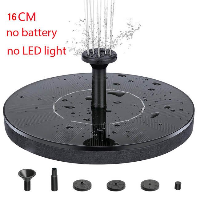 Mini Solar Water Fountain Pool Waterfall Fountain Garden Decoration Outdoor Bird Bath Solar Powered Floating Water Courtyard: 16cm